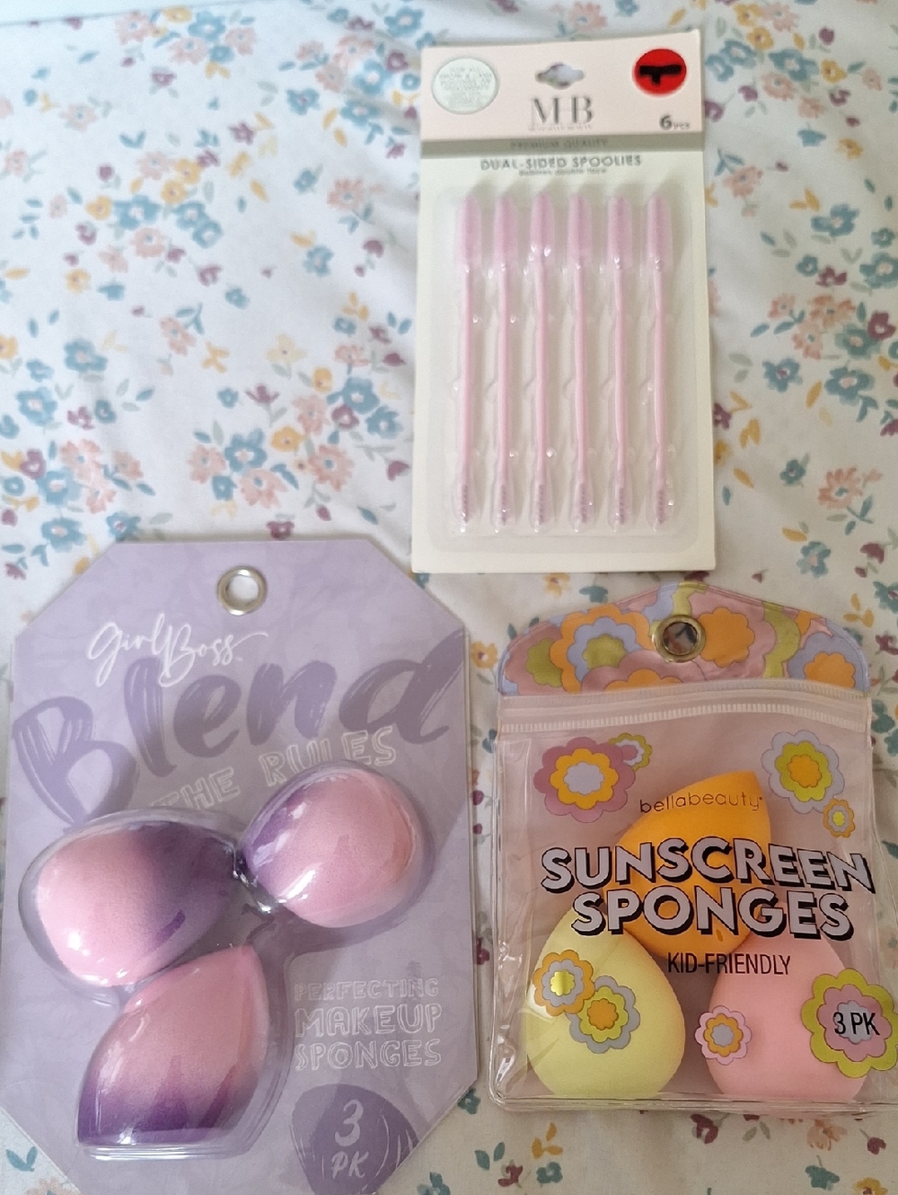 Girl Boss Makeup Sponges and MB Spoolies Set - Purple and Pink,sunscreen Sponges